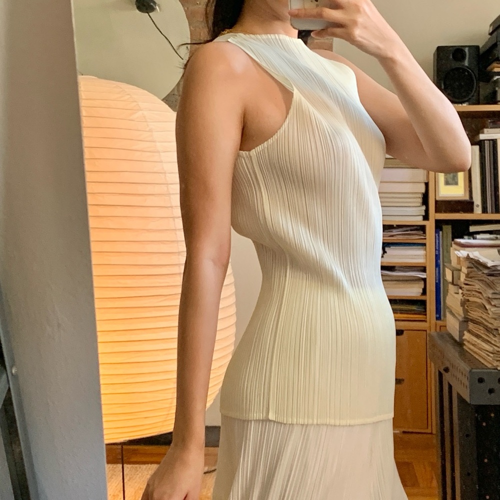 Issey Miyake Pleats Please Tank Ivory JP3 - Picture 2 of 11